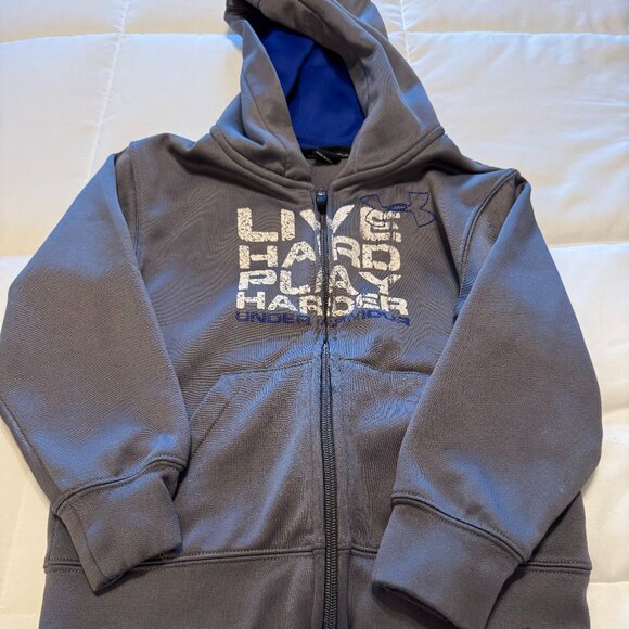 UNDER ARMOUR BOYS BLUE TRACKSUIT HOODIE - Picture 1 of 4